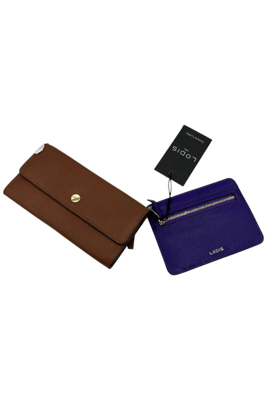 LODIS 2-pack Texas Leather Wallet Set Chnt/Heliotrop